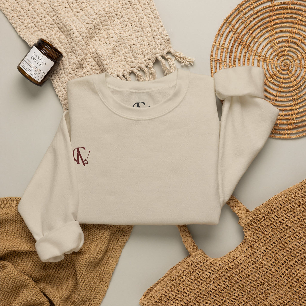 CLV Rose Sweatshirt, (Plain L-Arm)